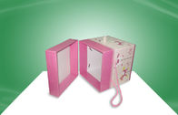 포장 식사를 위한 손잡이를 가진 장식적인 분홍색 Hellokitty 종이 선물 상자