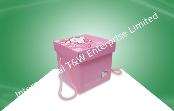 주문 포장 식사를 위한 손잡이를 가진 장식적인 분홍색 Hellokitty 종이 선물 상자 online manufacture