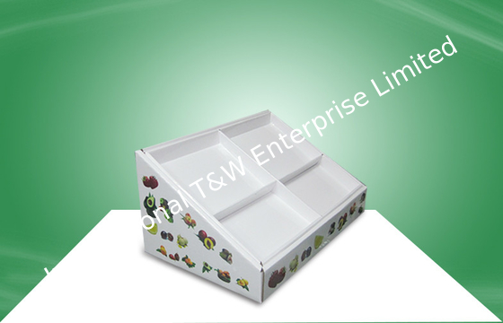 주문 과일 광택 있는 끝을 가진 소매 싱크대 마분지 진열대 online manufacture