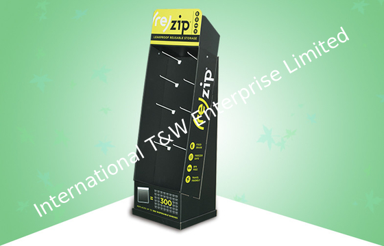 주문 물결 모양 진열대를 승진시키기, 플라스틱 걸이를 가진 마분지 지면 진열대 online manufacture