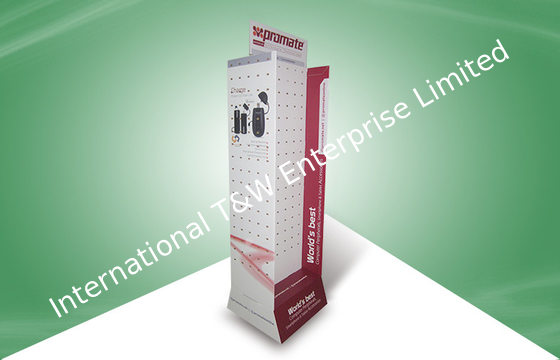 주문 Usb & 헤드폰을 위한 걸이를 가진 안정되어 있는 마분지 지면 진열대 online manufacture