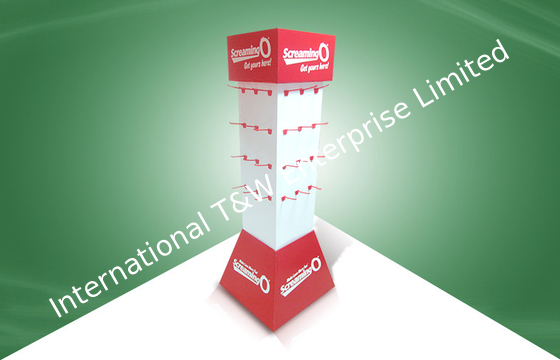 주문 100% 재생된 상점 빨간 마분지 POP POS 진열대 지면 입상 online manufacture