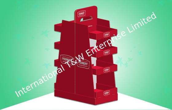 주문 빨간 POS 마분지 광고 전시 2는 큰 공간 안정 4개의 선반 편들었습니다 online manufacture