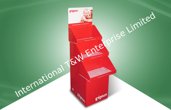 주문 백색 층 B 플루트를 가진 재상할 수 있는 3개의 쟁반 지면 마분지 진열대 online manufacture