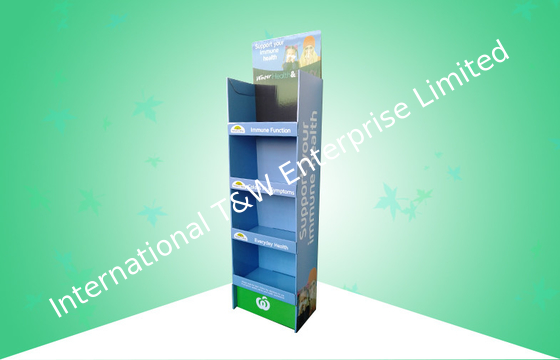주문 4개의 선반을 가진 약 마분지 Pos 진열대 강한 디자인 광택 있는 끝 online manufacture