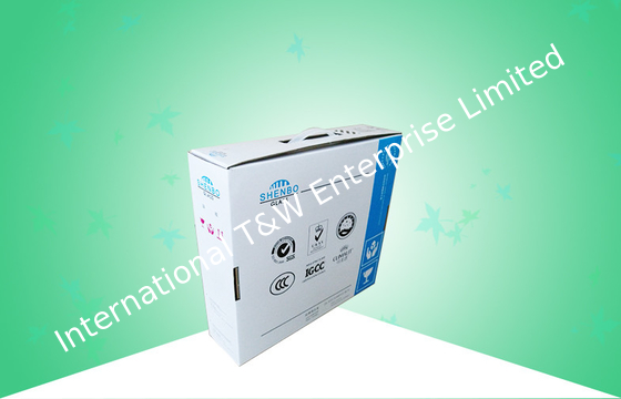 주문 골판지 포장 상자, 광택 있는 끝을 가진 플라스틱 손잡이 선물 상자 online manufacture