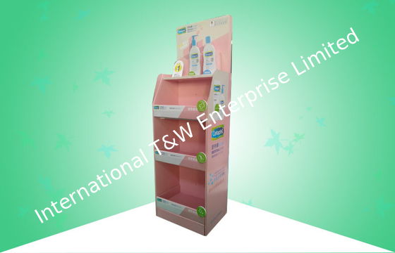 주문 매력적인 디자인을 가진 3개의 선반 마분지 자유로운 서 있는 화면 장치 online manufacture