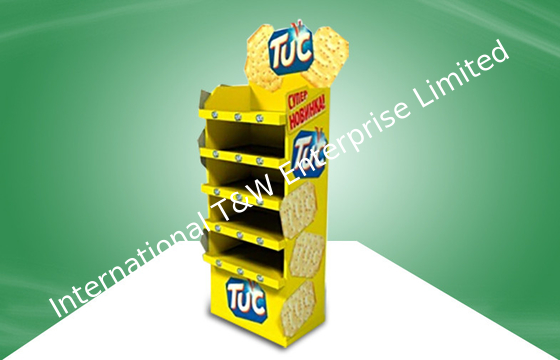 주문 음식을 위한 5 선반을 가진 노란 CMYK 오프셋 인쇄 POS 마분지 진열대 online manufacture