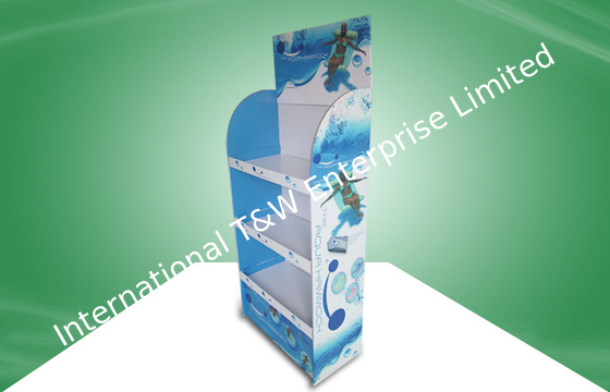 주문 3 선반, 350gsm CCNB 및 거품을 가진 POS 마분지 전시는 난입합니다 online manufacture