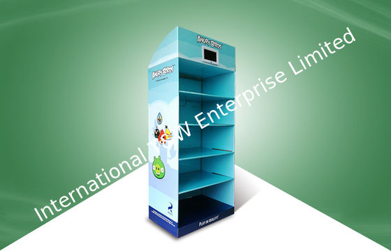 좋은 가격 텔레비젼 선수와 고쳐지는 5개의 선반 POP 마분지 진열대 성난 새 장난감 온라인으로