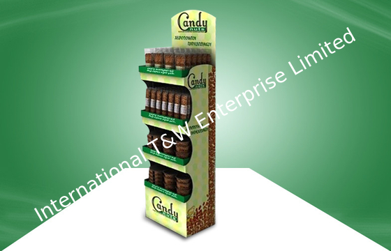 좋은 가격 4 선반을 가진 주문을 받아서 만들어진 사탕 POP 마분지 전시, 마분지 지면 진열대 온라인으로